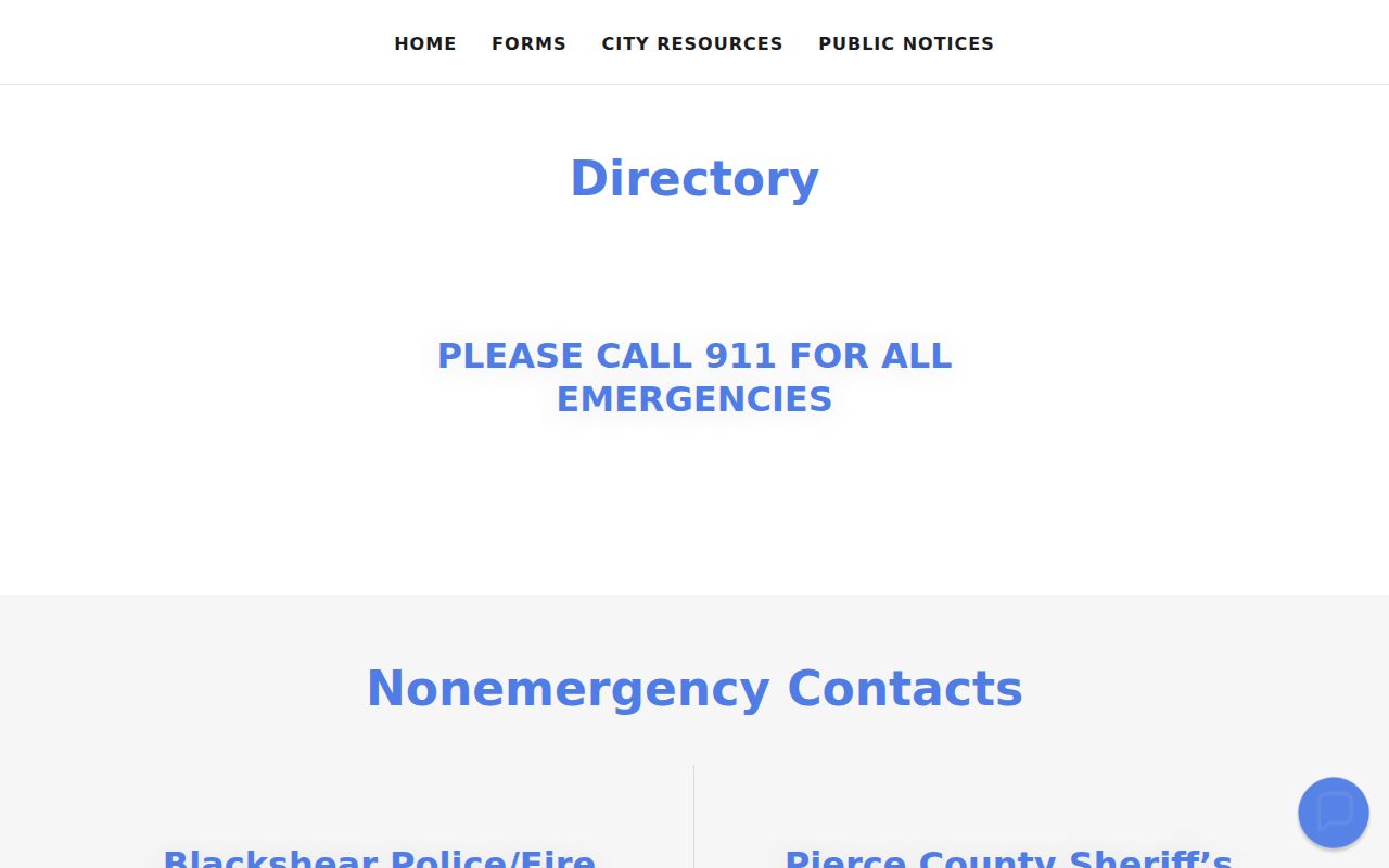 Blackshear warrant records routing contacts in the official city directory