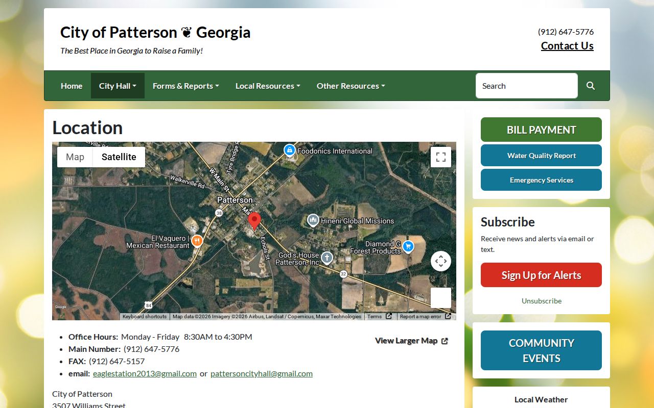 Patterson City Hall official location and contact information